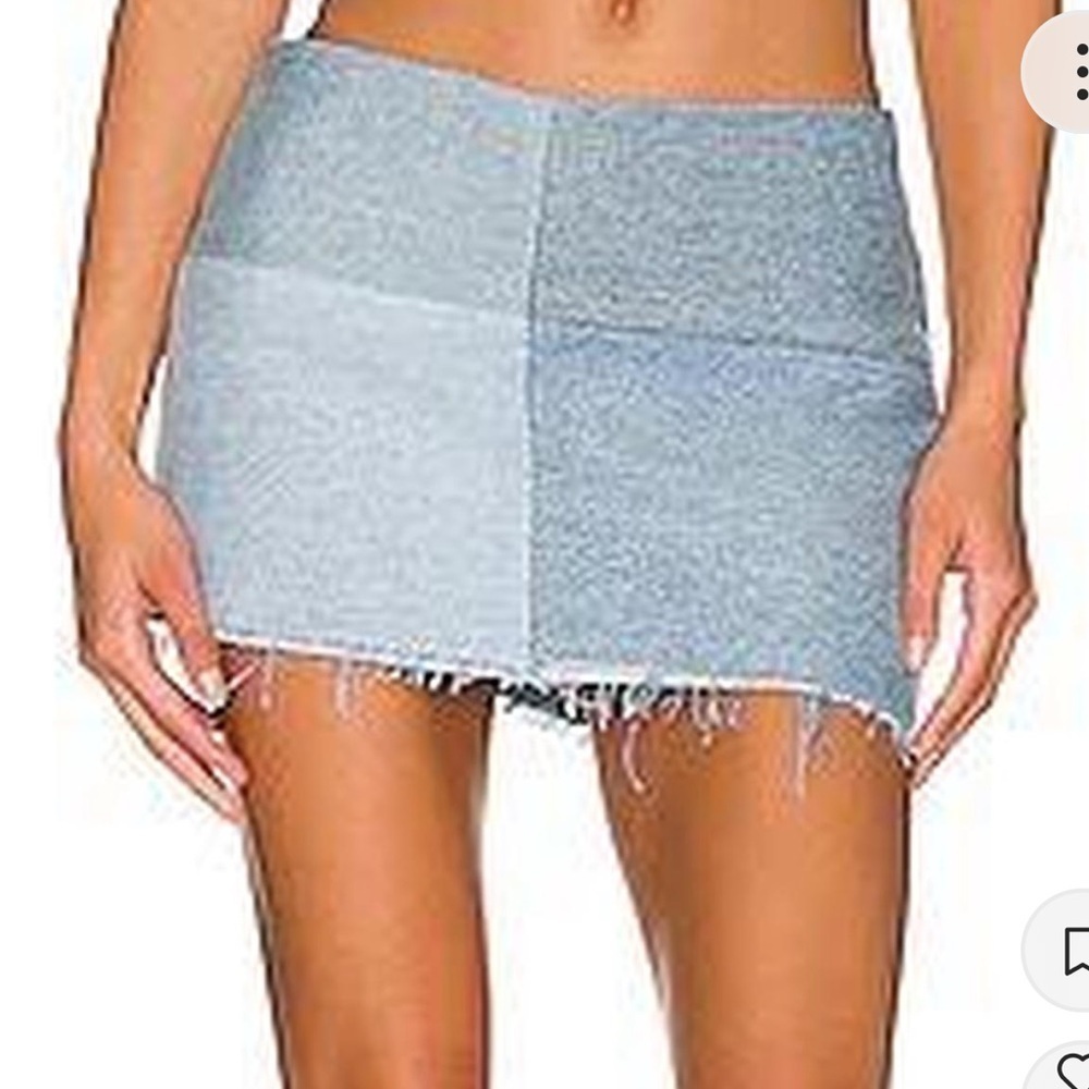 NWOT EB Denim Micro Skirt Asymmetrical Raw Hem Women's S no size tag - Picture 2 of 8